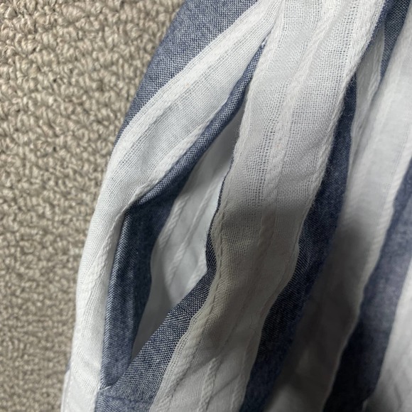 Listicle Womens Dress Blue Striped Babydoll Short Sleeves Mini Smocked Pockets - Picture 8 of 12